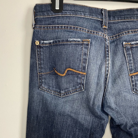 7 For All Mankind Dark Wash Bootcut Jeans - Picture 9 of 10